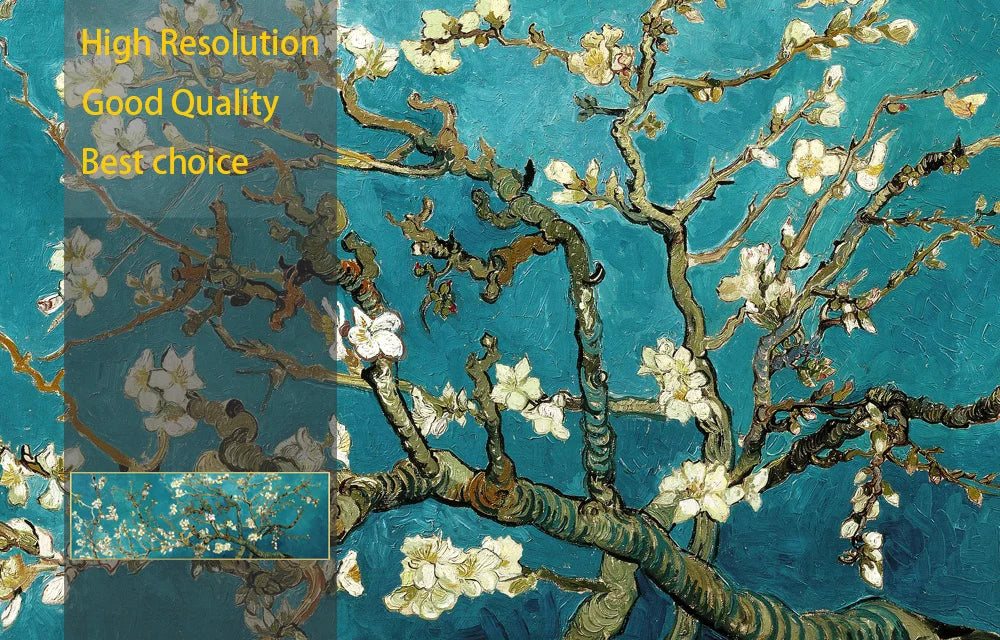 Van Gogh Famous Almond Blossom Oil Painting Reproduction Poster And Prints Canvas Wall Art Flower Picture Decor For Living Room