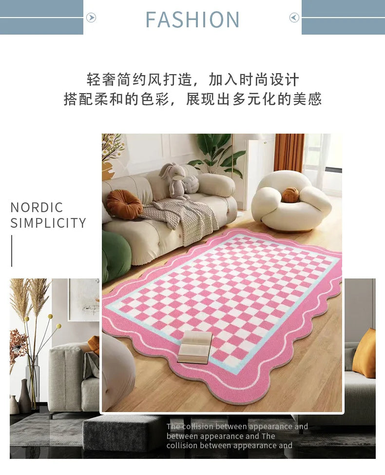 Ins Flower Living Room Carpet Home Sofa Bedroom Large Area Rug Colorful Living Room Thickened Decor Rug Non-slip Coffee Mat