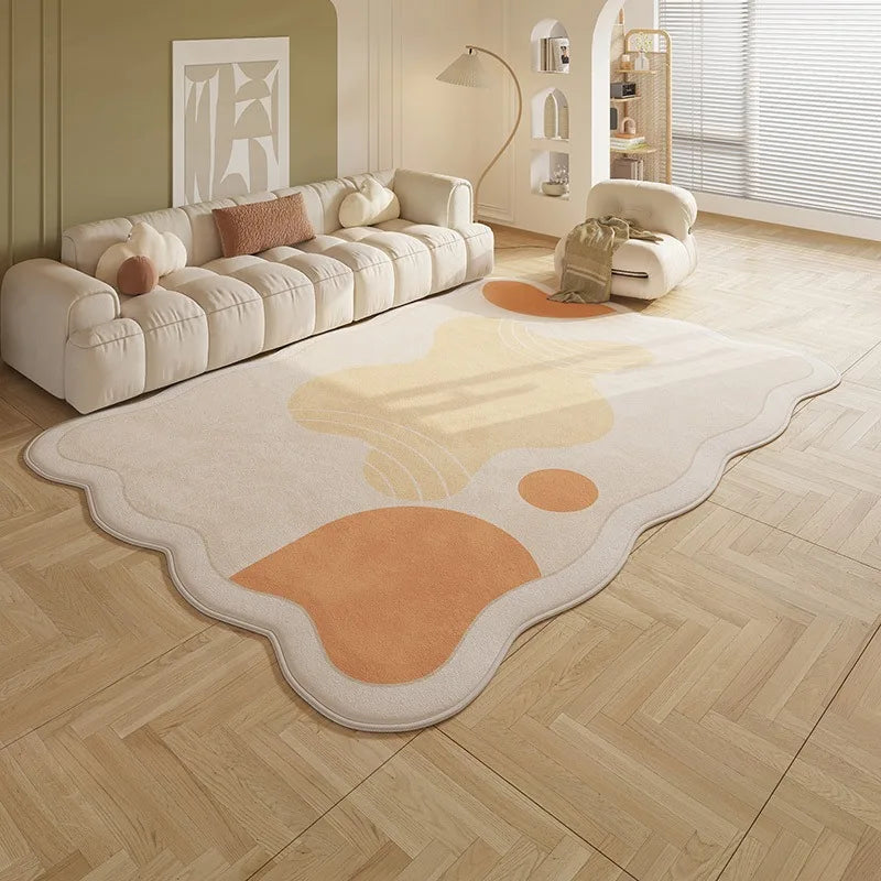 Living room carpet decoration bedroom bedside stylish simple irregular shape plush floor mat cloakroom coffee table rug Alfombra