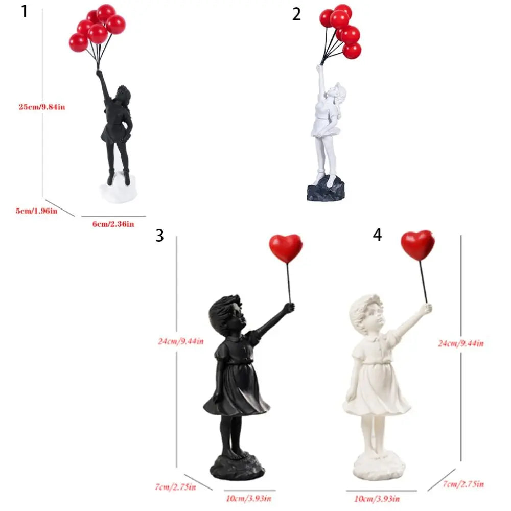 Resin Banksy Figurines for Interior Flower