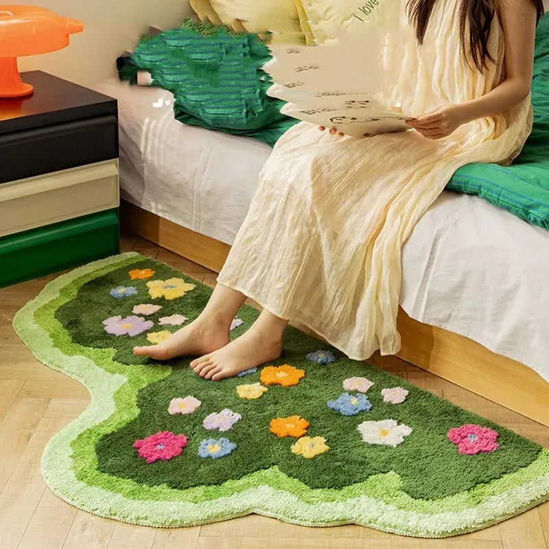 2024 Soft Bedroom Carpets Rugs New Living Room Plants Flower Hallway Area Floor Pad Mats Doormat Aesthetic Home Art Decorations