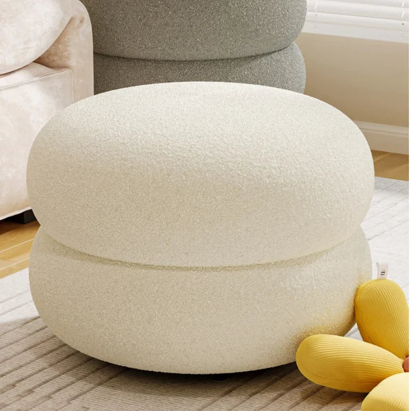 Internet Celebrity Creative Cream Style Round Stool Furniture Home Entrance Shoe Changing Stool Girl's Bedroom Makeup Chair