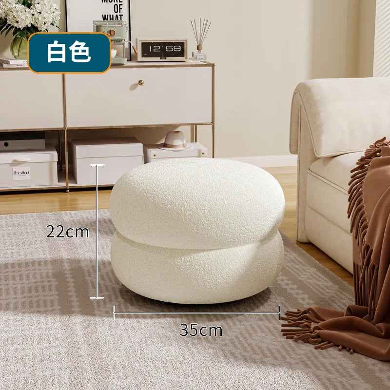 Internet Celebrity Creative Cream Style Round Stool Furniture Home Entrance Shoe Changing Stool Girl's Bedroom Makeup Chair