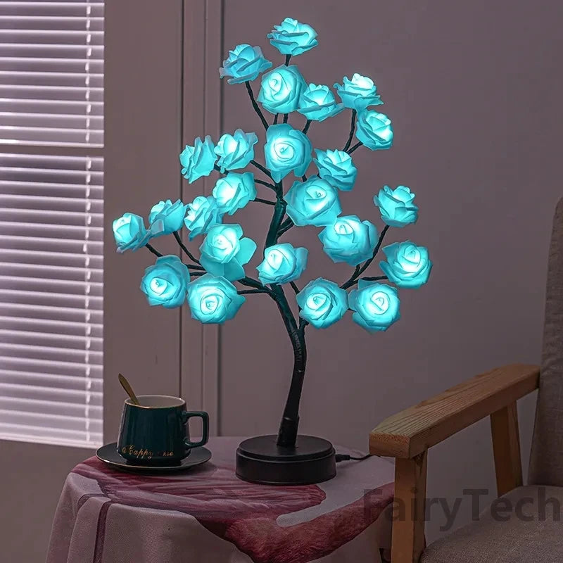 Home Decoration USB/Battery Powered Touch Switch Warm White Artificial Bonsai Cherry Blossom Desktop Tree LED Lamp Light