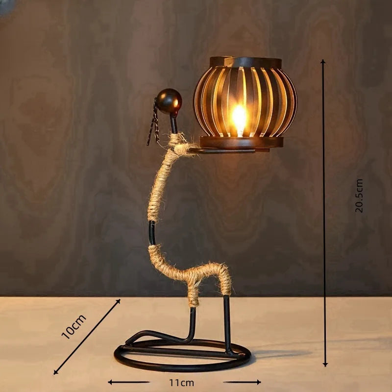 Nordic Metal Candlestick Abstract Character