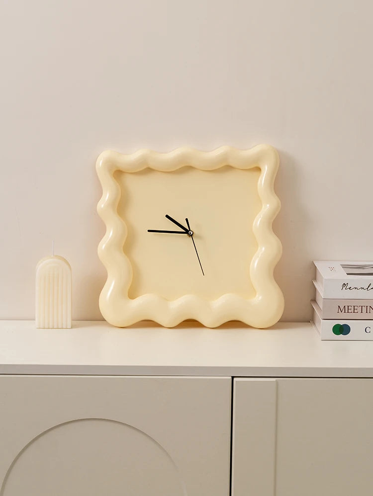 【EpeiusHome】Home Decoration Cream biscuit shape Wall mounted clock