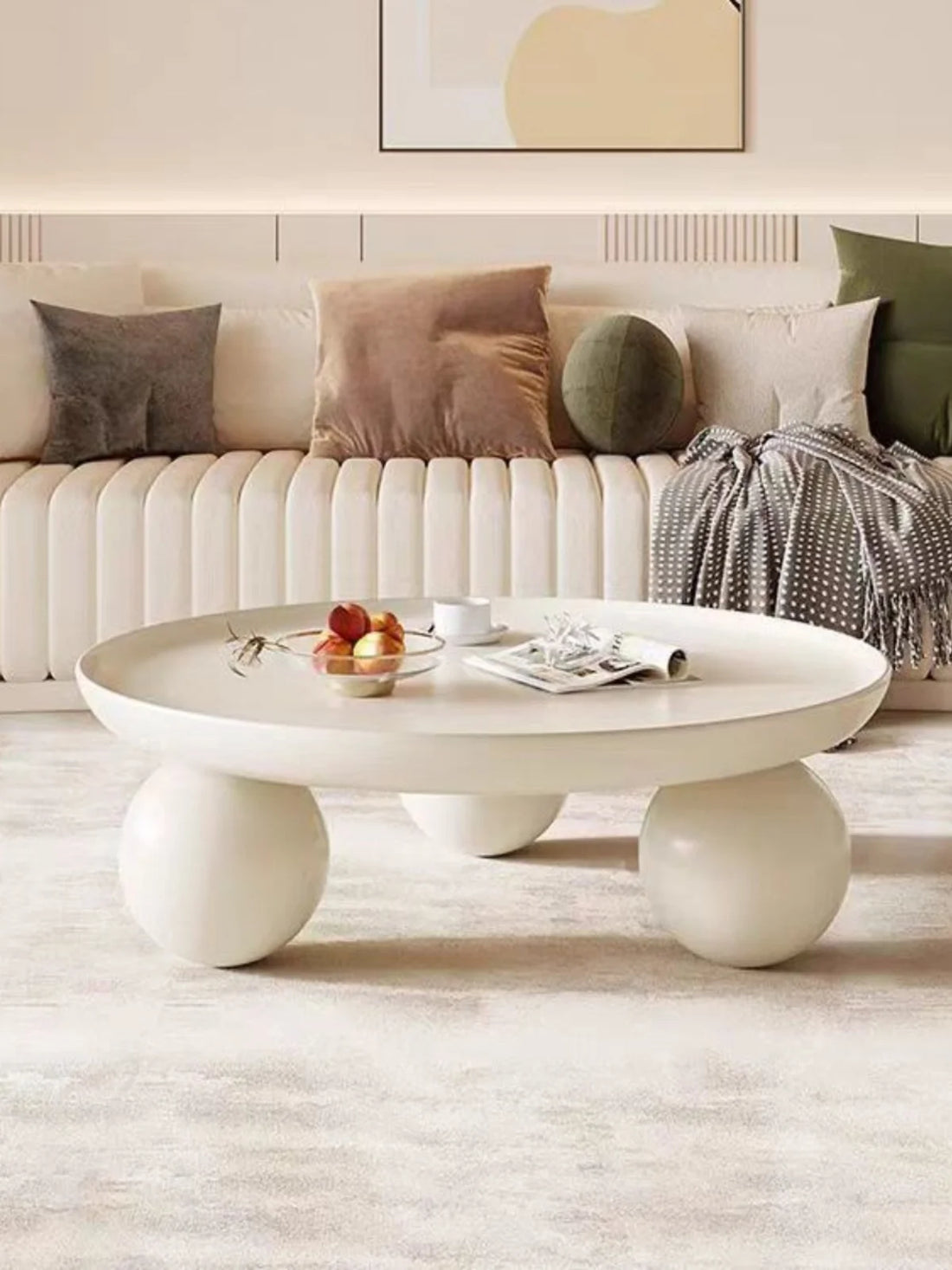 Minimalist Mobile Coffee Table Small White Low Floor Nordic Coffee Table Round Aesthetic Tavolino Da Salotto Home Furniture