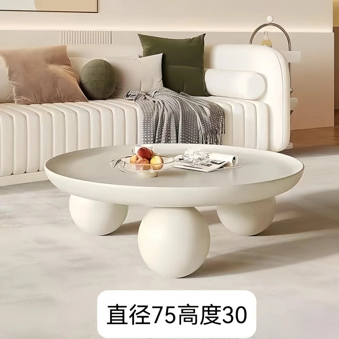 Minimalist Mobile Coffee Table Small White Low Floor Nordic Coffee Table Round Aesthetic Tavolino Da Salotto Home Furniture