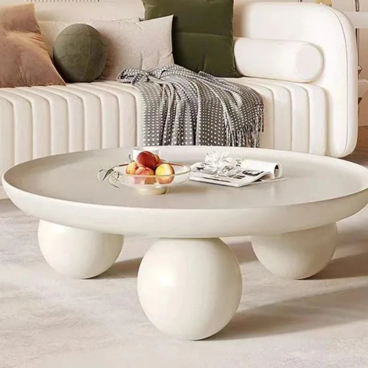 Minimalist Mobile Coffee Table Small White Low Floor Nordic Coffee Table Round Aesthetic Tavolino Da Salotto Home Furniture