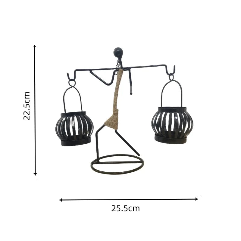 Nordic Metal Candlestick Abstract Character