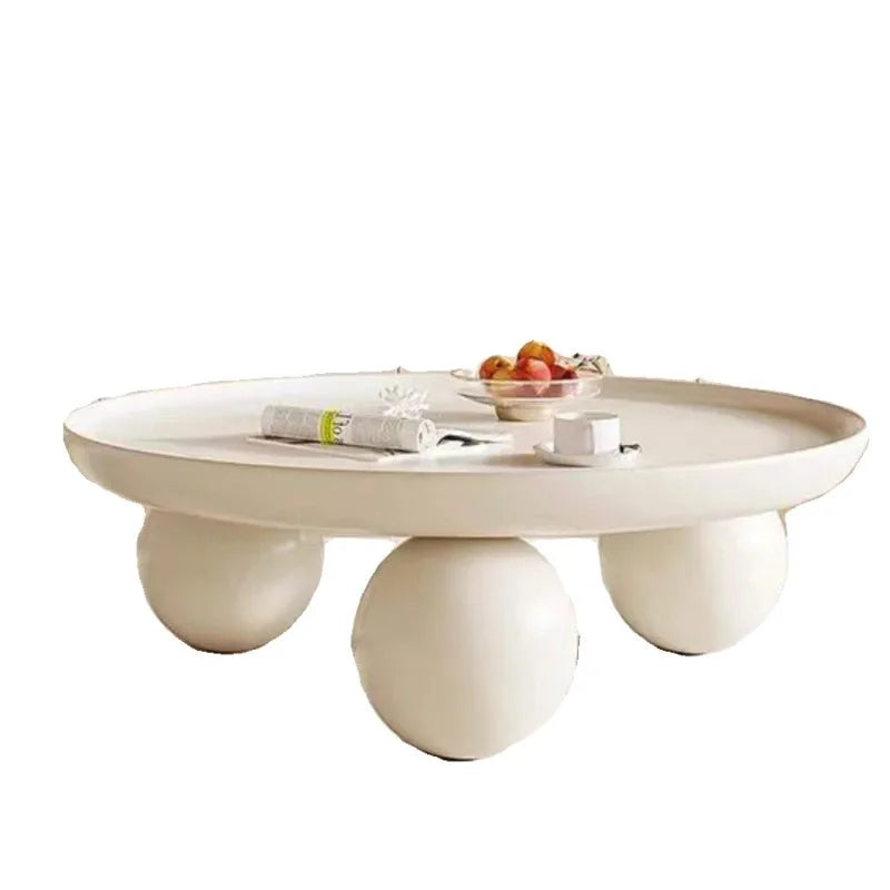 Minimalist Mobile Coffee Table Small White Low Floor Nordic Coffee Table Round Aesthetic Tavolino Da Salotto Home Furniture