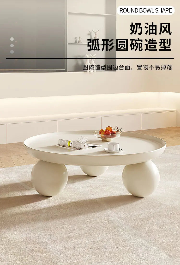 Minimalist Mobile Coffee Table Small White Low Floor Nordic Coffee Table Round Aesthetic Tavolino Da Salotto Home Furniture