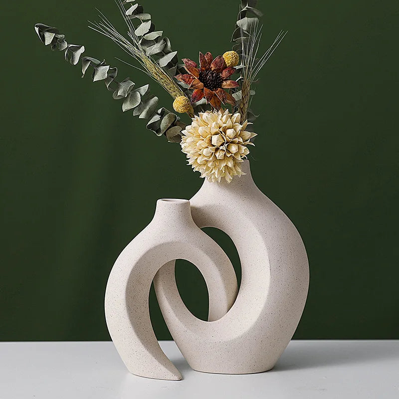 Hollow Nordic Modern Ceramic Vase Set