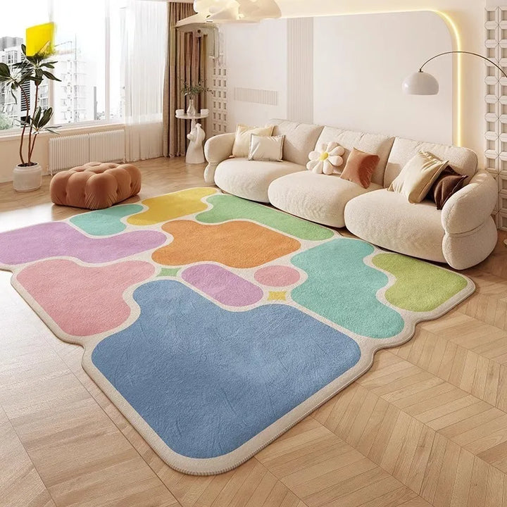 Living room carpet decoration bedroom bedside stylish simple irregular shape plush floor mat cloakroom coffee table rug Alfombra