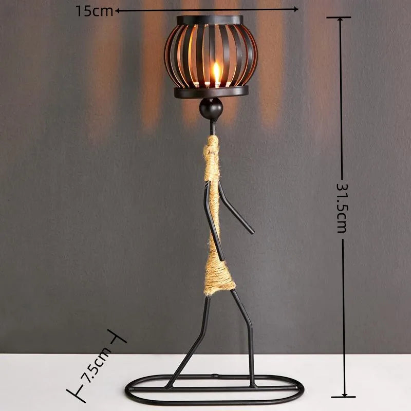 Nordic Metal Candlestick Abstract Character