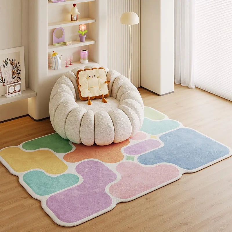 Living room carpet decoration bedroom bedside stylish simple irregular shape plush floor mat cloakroom coffee table rug Alfombra