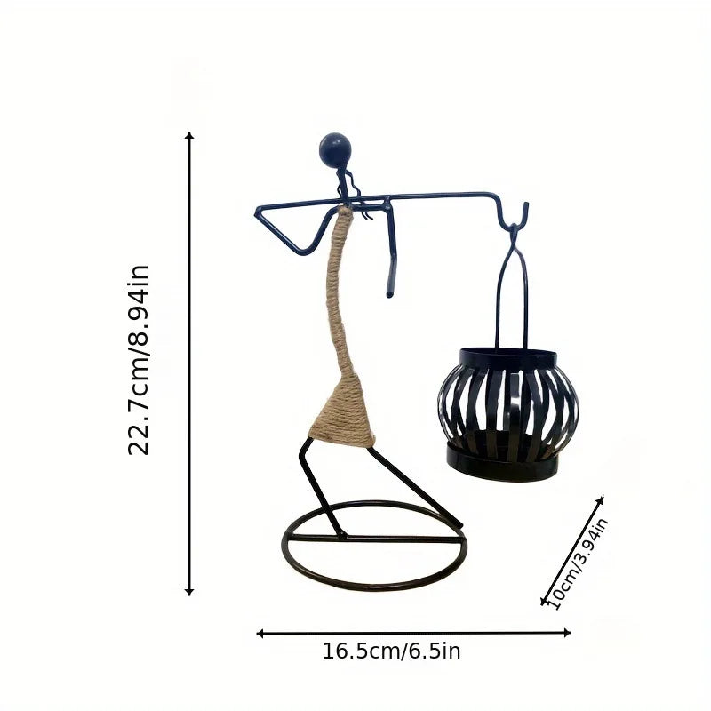 Nordic Metal Candlestick Abstract Character