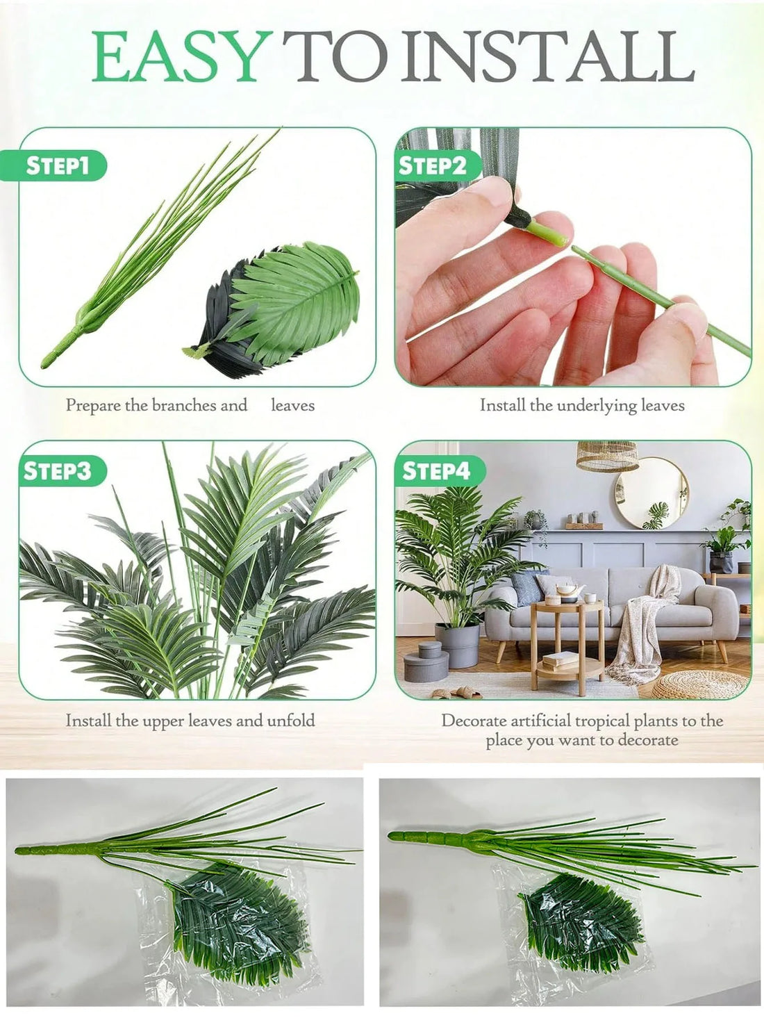 70-120cm Large Artificial Palm Tree Plastic