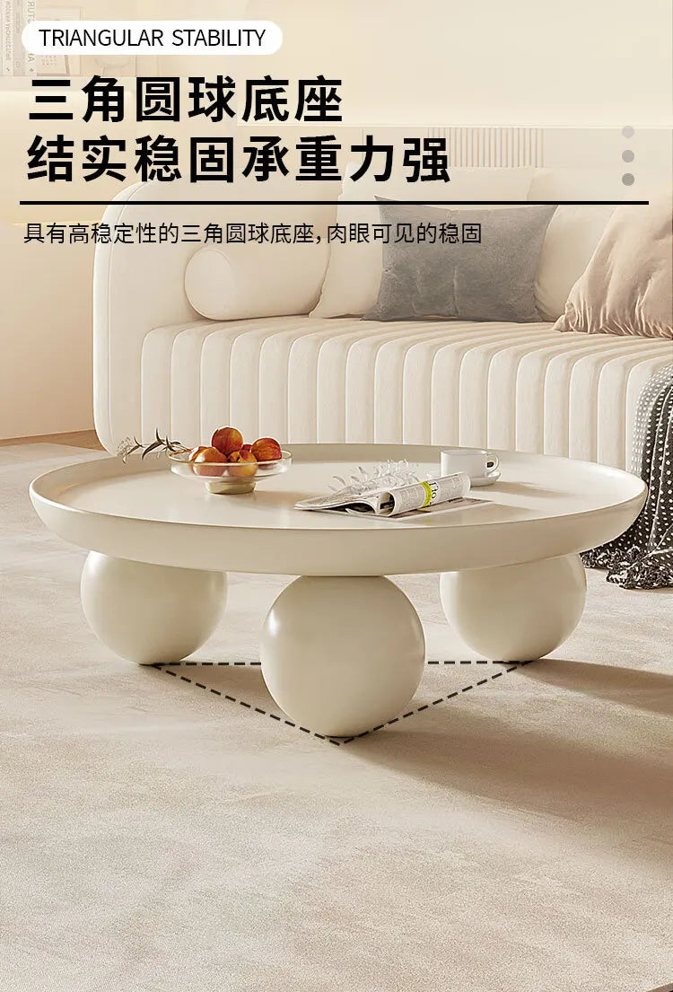 Minimalist Mobile Coffee Table Small White Low Floor Nordic Coffee Table Round Aesthetic Tavolino Da Salotto Home Furniture