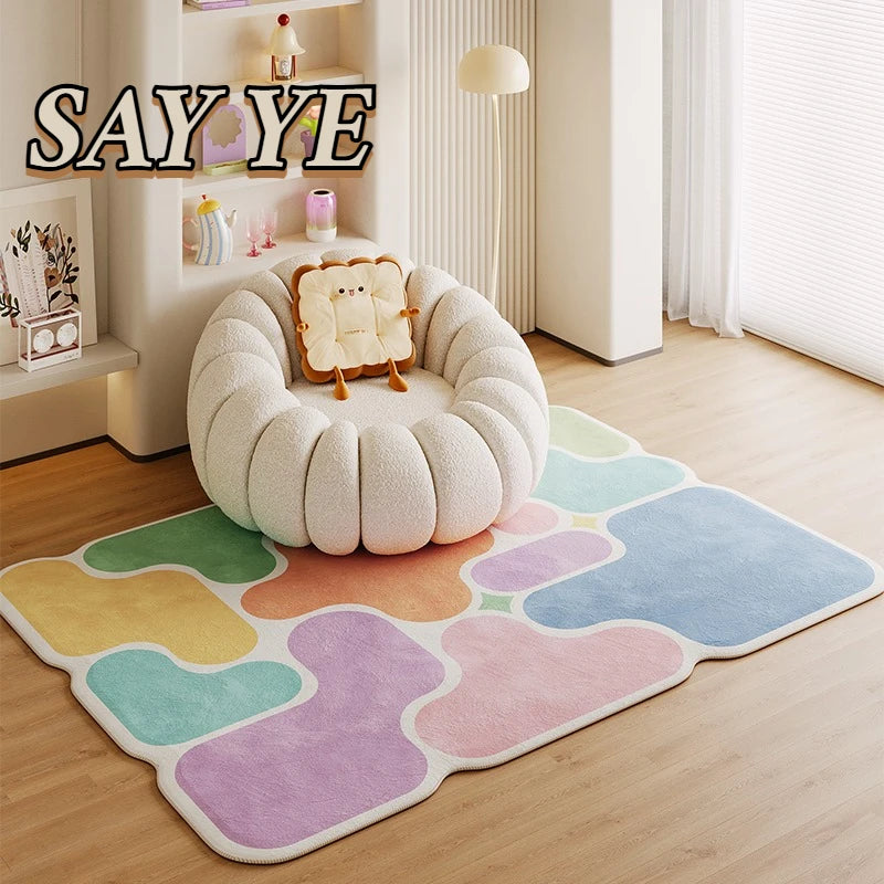 Living room carpet decoration bedroom bedside stylish simple irregular shape plush floor mat cloakroom coffee table rug Alfombra