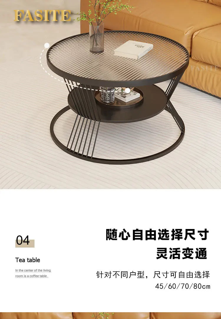 White Nordic Coffee Table Glass Shelf Transparent Modern Round Coffee Table Living Room Apartamento Mesa Furniture For Home