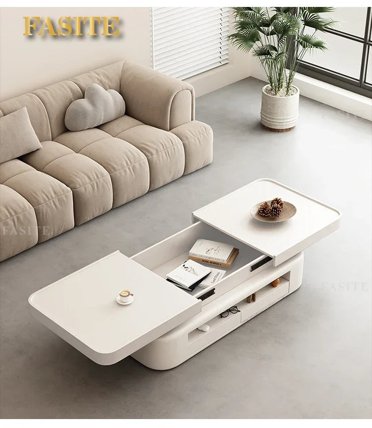 Living Room Ajustable Coffee Table Organizer White Nordic Mobile Coffee Table Trau Mesa Lateral Apartamento Couchtisch Furniture