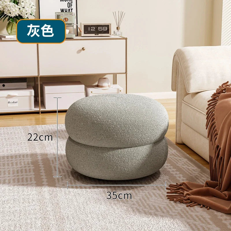 Internet Celebrity Creative Cream Style Round Stool Furniture Home Entrance Shoe Changing Stool Girl's Bedroom Makeup Chair