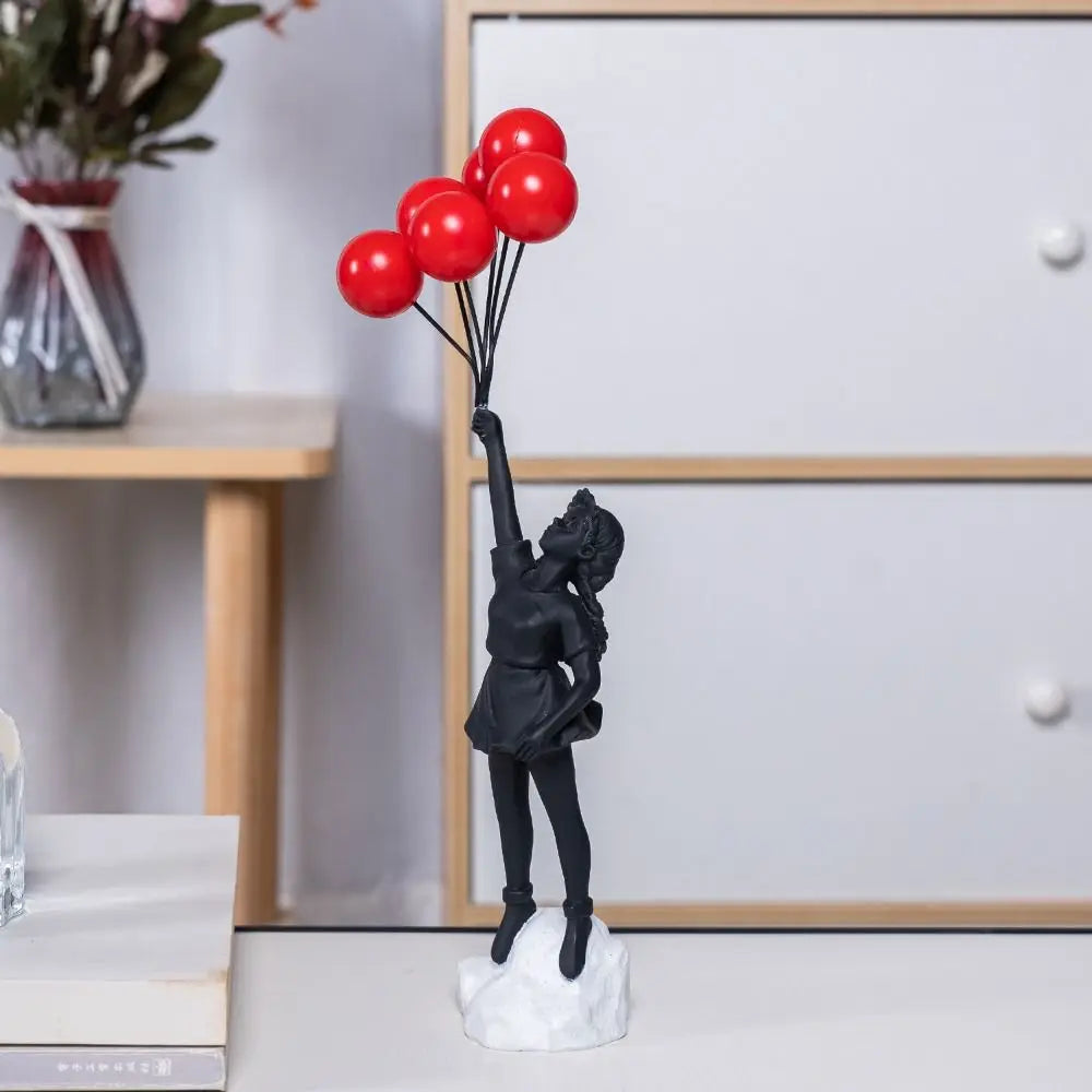 Resin Banksy Figurines for Interior Flower