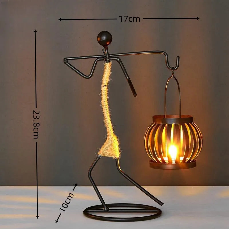 Nordic Metal Candlestick Abstract Character