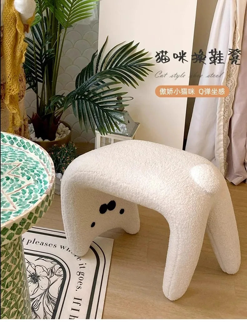 Light Luxury Cat Stool Cashmere Lamb Fabric