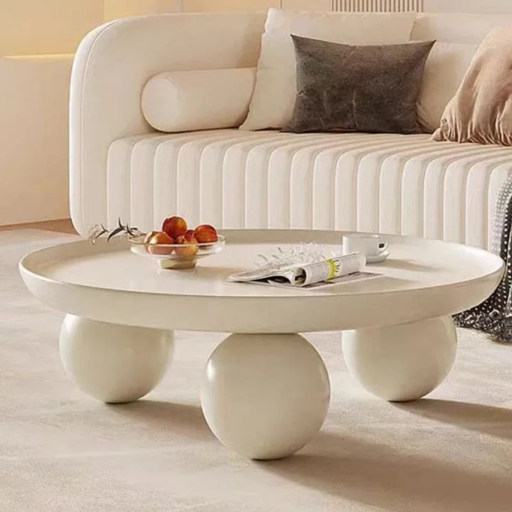 Minimalist Mobile Coffee Table Small White Low Floor Nordic Coffee Table Round Aesthetic Tavolino Da Salotto Home Furniture